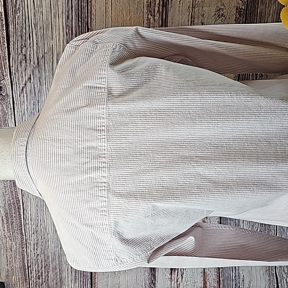 NWT ABERCROMBIE & FITCH BABY PINK STRIPED LONG SLEEVE BUTTON-UP UP SHIRT - Picture 6 of 16